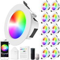 Lampa Downlight RGBIC  WIFI Bluetooth 9W 160 000 kolorów  Alexa 10 sztuk