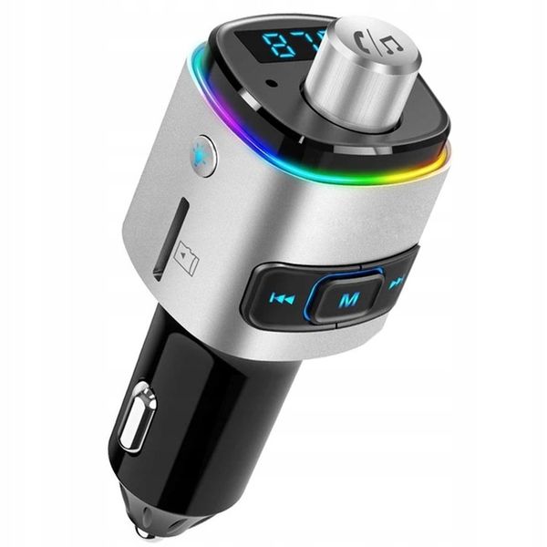 TRANSMITER BLUETOOTH FM SAMOCHODOWY SZYBKA ŁADOWARKA SAMOCHODOWA 2x zdjęcie 8