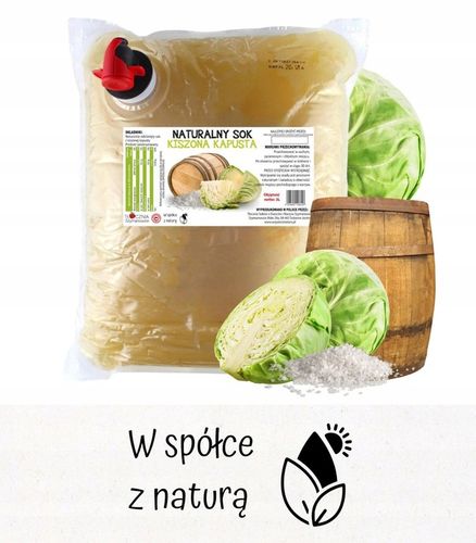 Sok z Kiszonej Kapusty Tłoczony 3l Soku Kiszona Kapusta 100% NFC 3 litry na Arena.pl