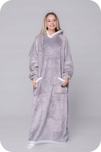 KOC BLUZA Oversize do Kostek Gruba KOCOBLUZA XXL SZARA Futrzak Bluzo na Arena.pl