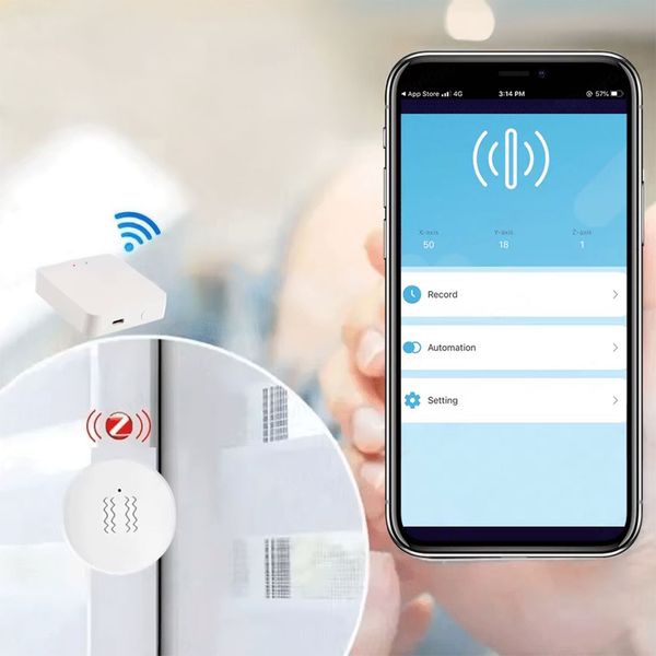 Czujnik Wibracji Inteligentny Sensor Drgań Detektor ZigBee TUYA Smart Life zdjęcie 3