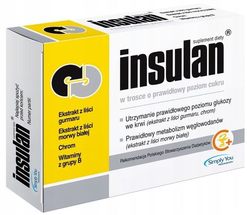 INSULAN poziom glukozy morwa chrom prawidłowy poziom cukru 120 tabletek na Arena.pl