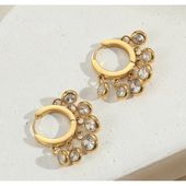 kolczyki ze stali szlachetnej pozłacanej 14k złotem kst2793