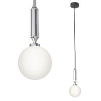 Nowoczesna lampa do biura Ero I szklana kula biała chrom