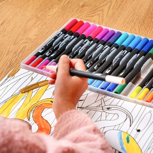 MARKERY AKWARELOWE 24 SZT MAZAKI PISAKI FLAMASTRY DWUSTRONNE WODNE ZESTAW na Arena.pl