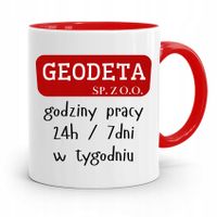 Kubek Czerwony Dla Geodety Geodeta Sp. Z O.o. Z Nadrukiem Ze Zdjęciem