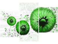 60 90CM OBRAZ 3 ELEM ZIELONE DMUCHAWCE ŚCIENNY DRUK PŁÓTNO