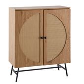 Komoda dębowa wiklinowa do salonu 80 cm szafka