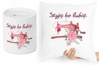 Dla Krawca Krawcowej Zestaw Poduszka + Skarbonka Z Nadrukiem Ze Zdjęciem