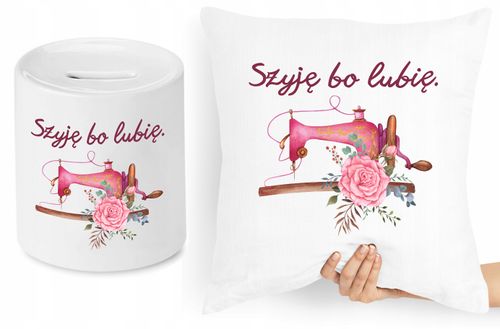 Dla Krawca Krawcowej Zestaw Poduszka + Skarbonka Z Nadrukiem Ze Zdjęciem na Arena.pl