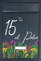 METALOWA SKRZYNKA na listy pocztowa NADRUK UV adresowa numer domu UL POLNA