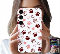ETUI DO SAMSUNG GALAXY A34 5G - PSIE ŁAPKI NA BIAŁYM TLE, PIES, KOT, MIŚ