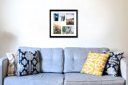 Ramka kwadratowa na 4 zdjęcia Hekla 34x34x4 MDF galeria czarny 1szt. na Arena.pl