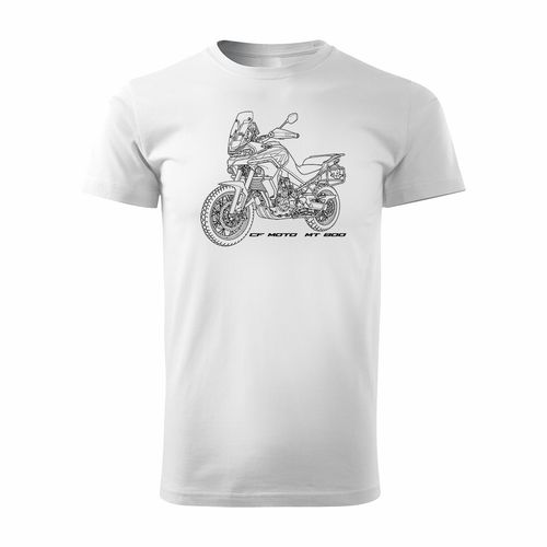 Koszulka motocyklowa z motocyklem turystycznym CF MOTO MT 800 męska biała XL na Arena.pl