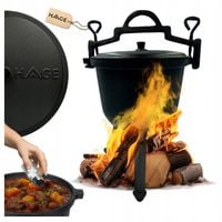 KOCIOŁEK ŻELIWNY GARNEK MYŚLIWSKI WĘGIERSKI PIECZONKI 10L NA OGNISKO