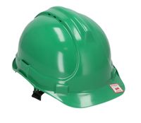 Kask ochronny zielony, 4-punktowy pasek podbródkowy