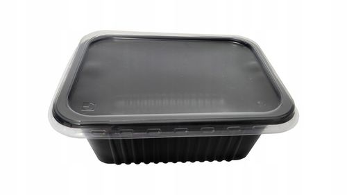 Pojemnik PP czarny do sałatek surówek dań gorących 1400ml z wieczkiem 40szt na Arena.pl