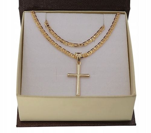 ZŁOTY PEŁNY ŁAŃCUSZEK MĘSKI Z KRZYŻYKIEM GUCCI PR. 925 585 + GRAWER GRATIS na Arena.pl