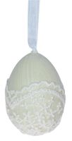 Zawieszka jajko zielone z koronką