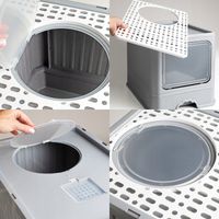 KUWETA DLA KOTA Z SZUFLADĄ ZAMKNIĘTA DUŻA KRYTA NA ŻWIREK TOALETA ŁOPATKA