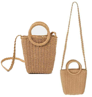 Torebka na ramię do ręki KOSZYK NA PLAŻĘ Pleciona