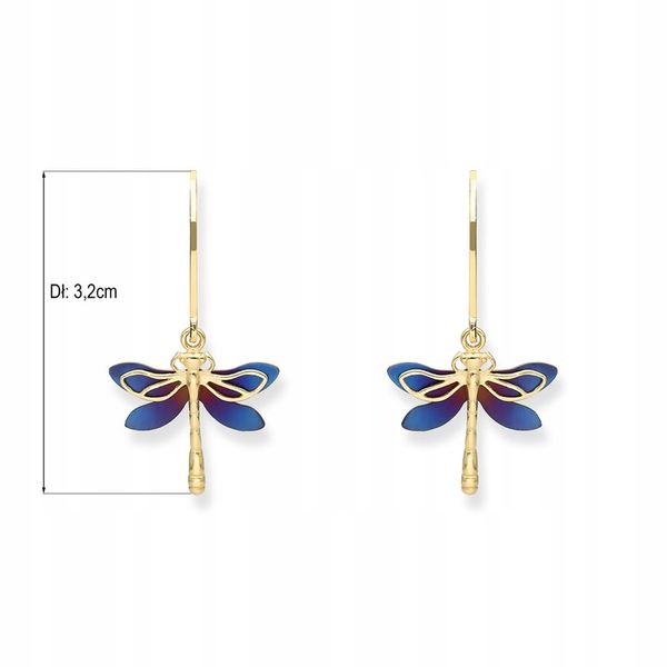 KOLCZYKI WAŻKI SREBRO POZŁACANE Z TYTANEM zdjęcie 3