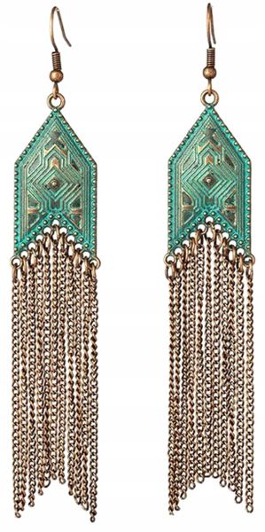 Kolczyki Długie Modne Boho Orientalne Retro Vintag  P6 zdjęcie 1