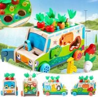 MONTESSORI SORTER KLOCKÓW ZŁAP ROBACZKA AUTO UKŁADANKA MARCHEWKI I ROBACZKI