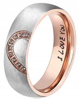 SERCE OBRĄCZKA PIERŚCIONEK ŚLUBNA STAL 316L r.19