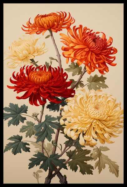 Plakat 40x60cm Tańczące Chryzantemy zdjęcie 2