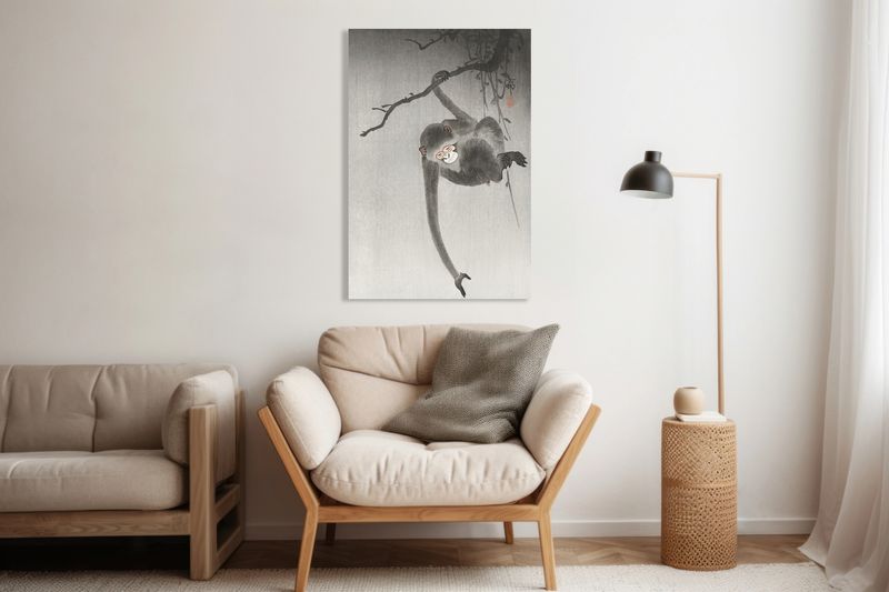 Obraz 30x50cm Monkey 2, Koson Japoński Vintage do Salonu zdjęcie 6