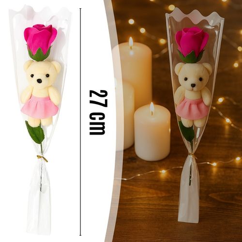 MIŚ Z RÓŻĄ BUKIET UPOMINEK NA PIKU PREZENT DLA NAUCZYCIELKI ZESTAW na Arena.pl