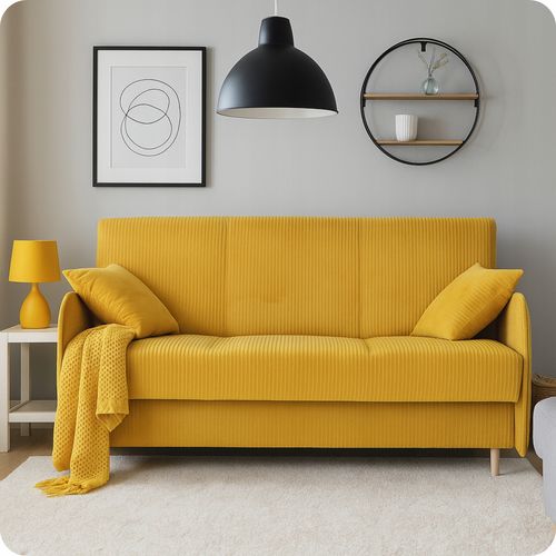 Kanapa sofa Alvo rozkładana wersalka funkcja spania pojemnik Family szara na Arena.pl