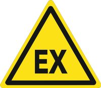 Znak Strefa zagrożenia wybuchem grawerowana 10x10 cm dużo wzorów