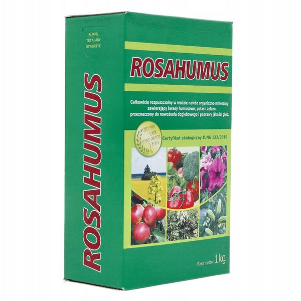 ROSAHUMUS 1kg nawóz organiczny kwasy humusowe POTAS POPRAWIA JAKOŚĆ GLEBY zdjęcie 7