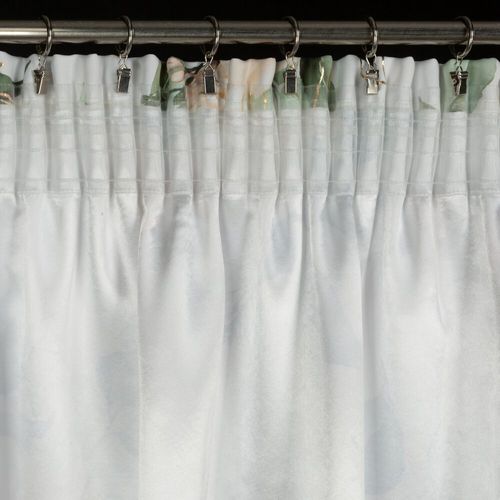 Zasłona gotowa na taśmie ROSE 135x270 Eurofirany biała w róże na Arena.pl