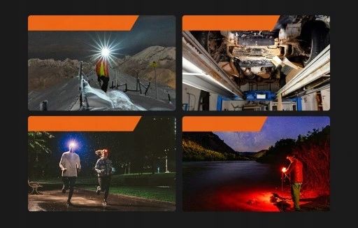 Czołówka Latarka Czołowa Lampka Na Głowę Led 9 Trybów Czerwona Usb-C zdjęcie 3