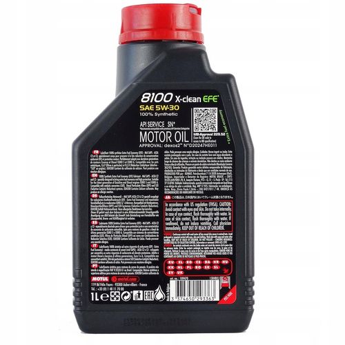 Motul 8100 X-Clean EFE 5W30 C2/C3 505.01 Dexos2 1L na Arena.pl