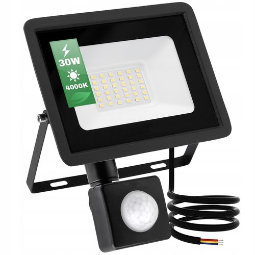 Naświetlacz LED 30W HALOGEN LAMPA REFLEKTOR z CZUJNIKIEM RUCHU IP65 SLIM na Arena.pl