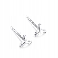 Kolczyki Srebro 925 Gwiazda 3-ramienna Sztyft