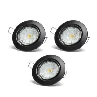 Reflektor LED 4,5 W 4000 K czarny 3 sztuki z regulowanym kątem świecenia do biura