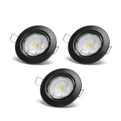 Reflektor LED 4,5 W 4000 K czarny 3 sztuki z regulowanym kątem świecenia do biura