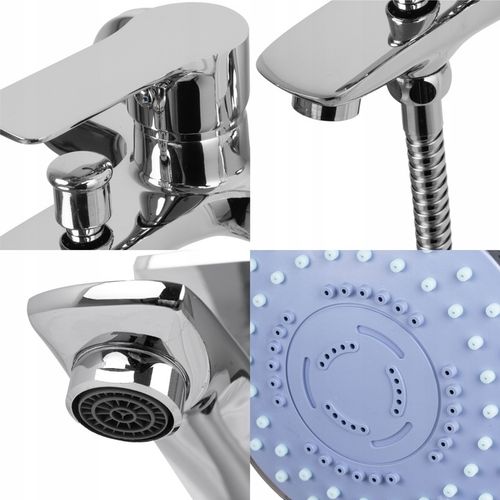 Bateria wannowa z prysznicem chrom zestaw wannowo prysznicowy ze słuchawką na Arena.pl