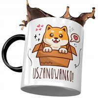 Kubek Czarny Śmieszny Zabawny Uszanowanko Z Nadrukiem Ze Zdjęciem