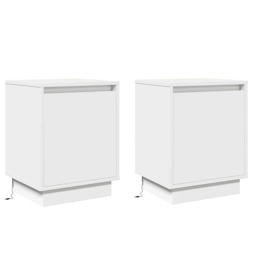 Szafka Nocna z 2 pcs Biały 39 x 34.5 x 50 cm na Arena.pl