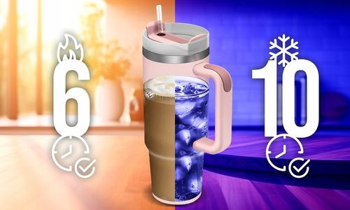 MagiCook KUBEK TERMICZNY RÓŻOWY 1200 ML ZE SŁOMKĄ STYLE USA Róż na Arena.pl