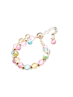 Regulowany pierścionek  turmalin w różnych kolorach pozłacany 14k