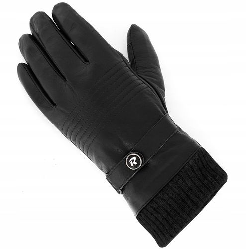 RĘKAWICZKI REVERSE SKORZANE MĘSKIE CZARNE ZE ŚCIĄGACZEM SKÓRA NAT. na Arena.pl
