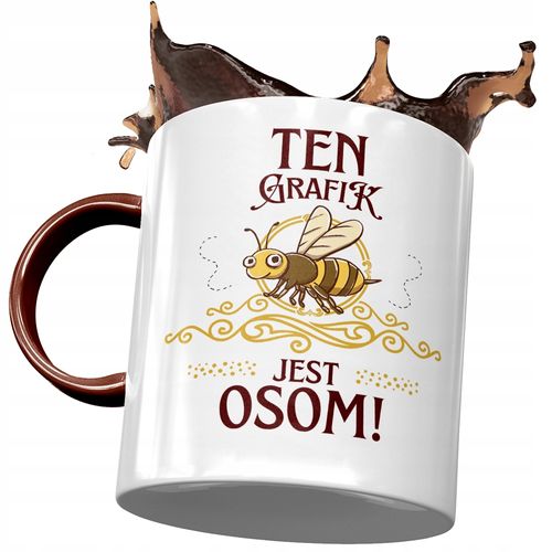 Kubek Bordowy Dla Grafika Ten Grafik Jest Osom Z Nadrukiem Ze Zdjęciem na Arena.pl