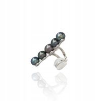 SREBRNA NAUSZNICA Z PRAWDZIWYMI PERŁAMI